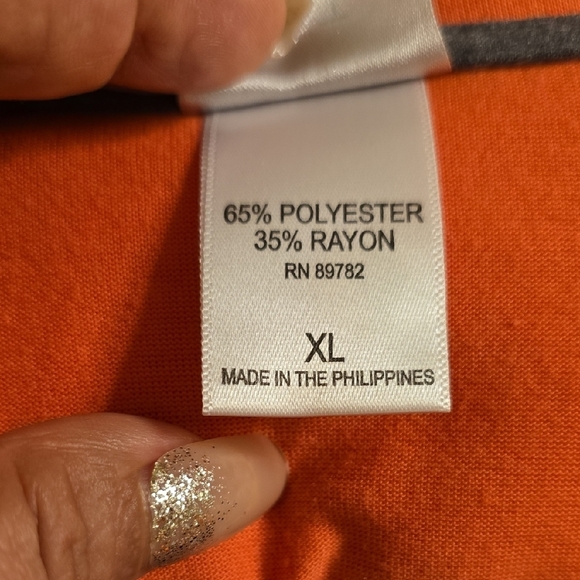 Natori Pink Orange 3/4 Sleeve Relaxed Tunic - Picture 10 of 11